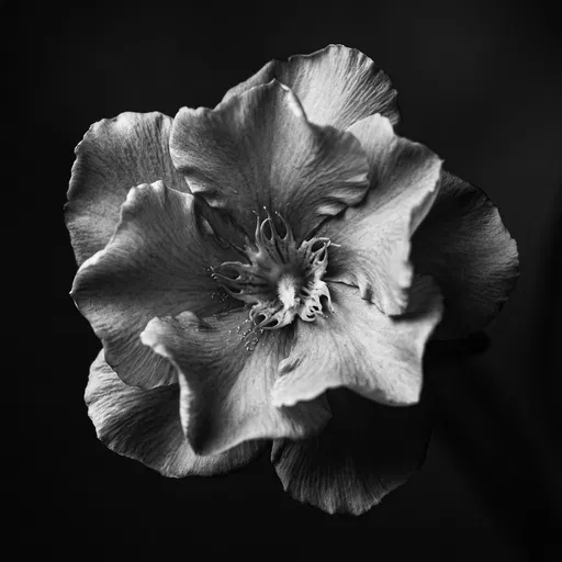 Monochrome Macro Portrait of Oleander Blossom