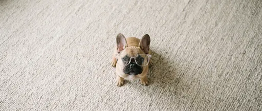 French Bulldog Wearing Clear Glasses Overhead