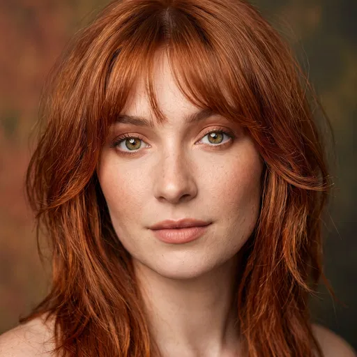 Woman With Copper Hair and Bangs