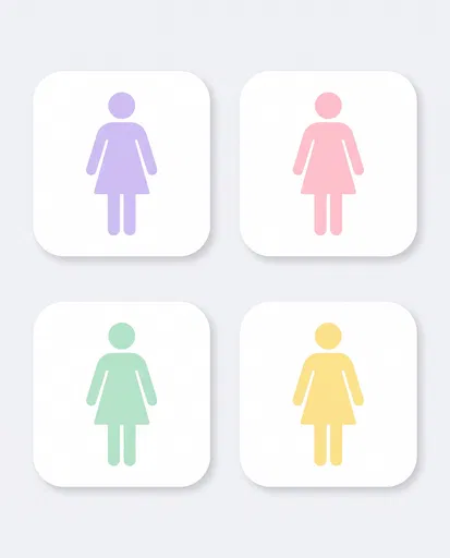 Pastel Female Restroom Icon Tiles