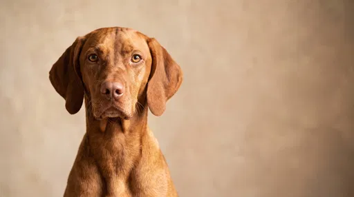 Studio Portrait of a Vizsla Dog