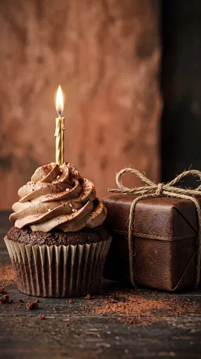 Chocolate Birthday Cupcake and Leather Gift