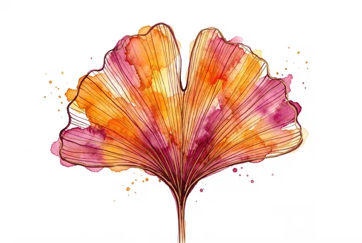 Watercolor Ginkgo Leaf Clipart