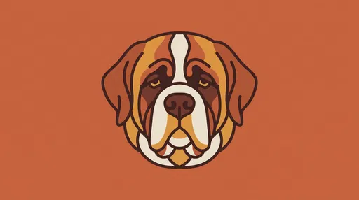 Minimalist Saint Bernard Head Emblem
