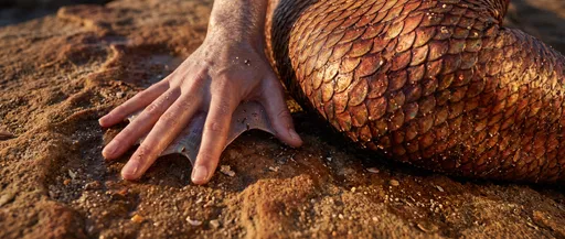 Close-Up of Mermaid Hand and Tail