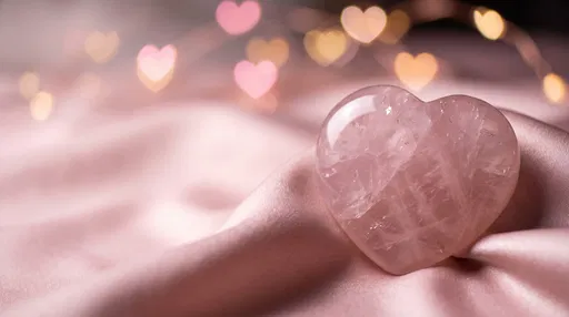 Rose Quartz Heart on Blush Silk