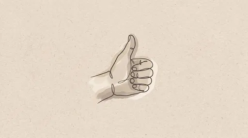 Minimalist Line Art Thumbs Up Hand