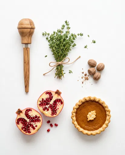 Thanksgiving Cooking Ingredients Flat Lay