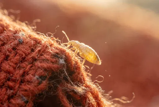 Translucent Bed Bug Nymph on Fabric