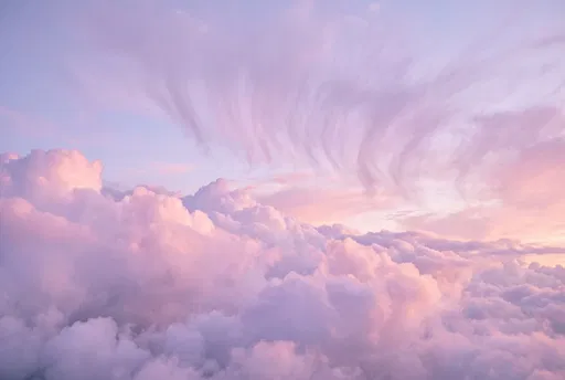 Pastel Pink and Lilac Dawn Cloudscape