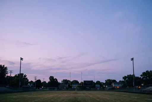 Suburban Football Field at Twilight
