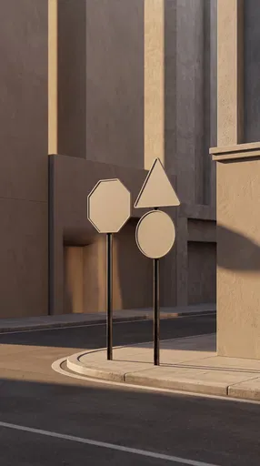 Minimalist Blank Geometric Street Signs Corner