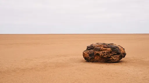 Weathered Boulder on Ochre Clay Pan