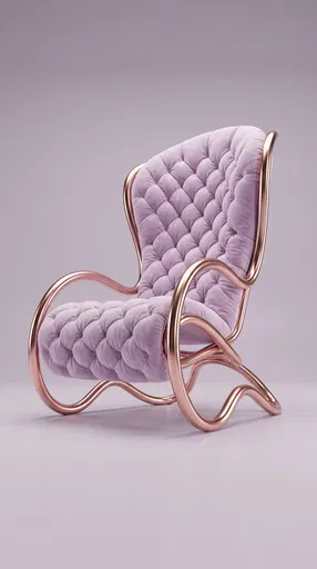Lilac Velvet and Rose Gold Chair