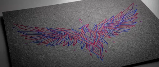 Geometric Phoenix Tattoo Design on Dark Paper