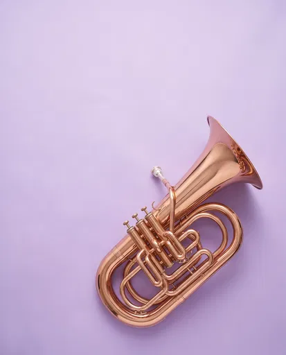 Rose-Brass Baritone Horn on Lavender