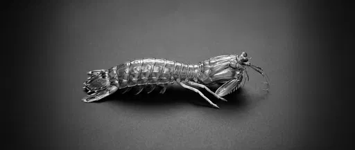 Monochrome Studio Portrait of Mantis Shrimp