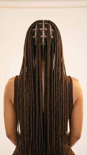 Back View of Long Box Braids