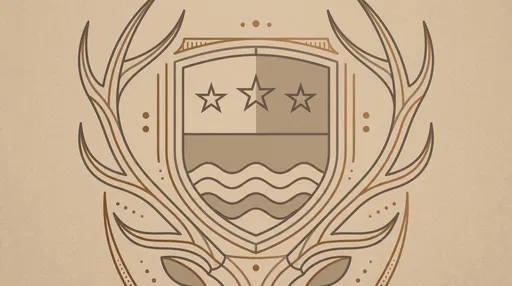 Minimalist Stag Antler Heraldic Shield Emblem