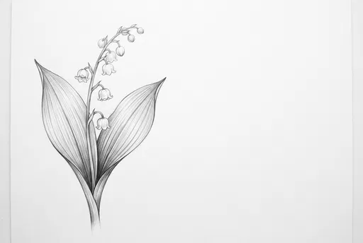 Graphite Drawing of Lily of the Valley