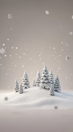 Miniature Frosted Pine Trees in Snow