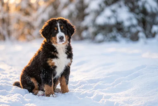 Bernese Mountain Dog Puppy in Snow
