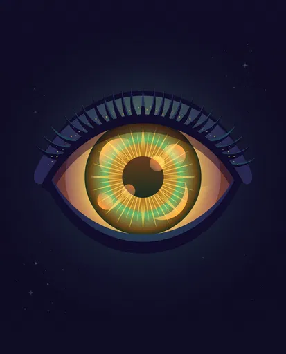 Stylized Hazel Green Eye Illustration