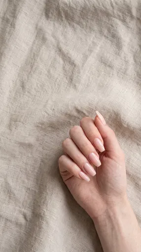 Hand With Pink Coffin Shaped Nails