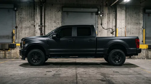 Matte Black Pickup Truck Profile