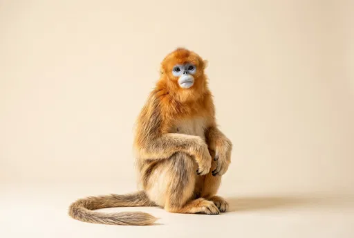 Golden Snub-Nosed Monkey Studio Portrait