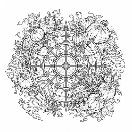 Pumpkin Greenhouse Dome Coloring Page