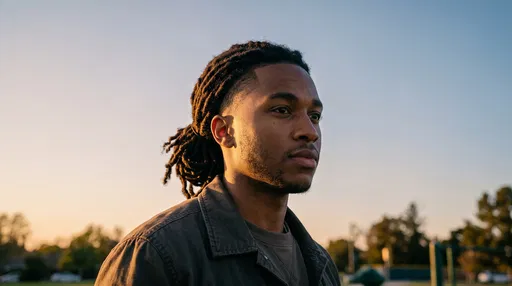 Young Man With Locs At Golden Hour