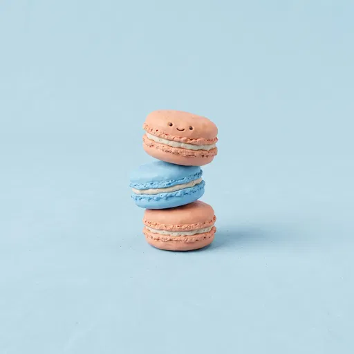 Clay Macaron Stack With Smiling Face