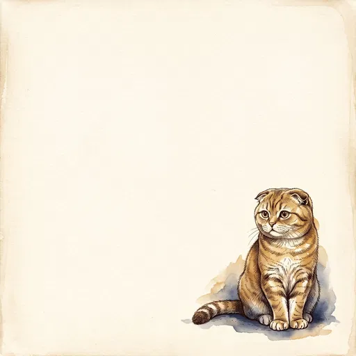 Ink and Wash Scottish Fold Cat