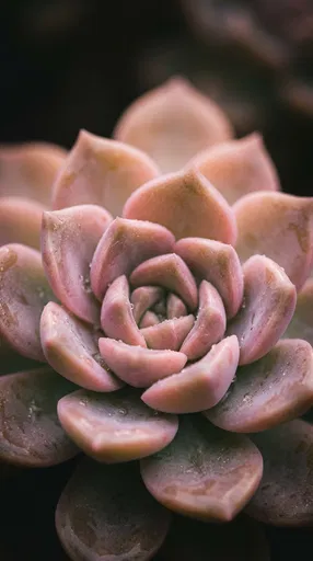 Blush Pink Succulent Macro Portrait
