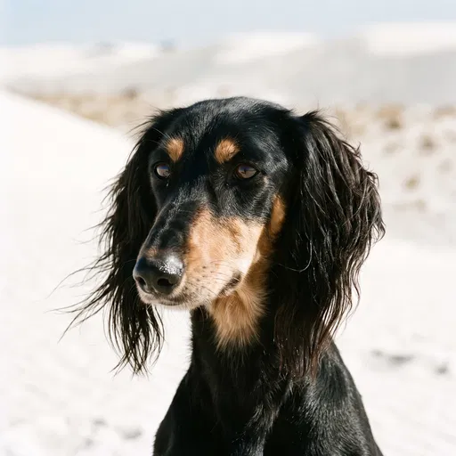 Black and Tan Dog Desert Portrait