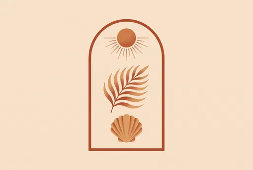 Minimalist Terracotta Summer Arch Illustration