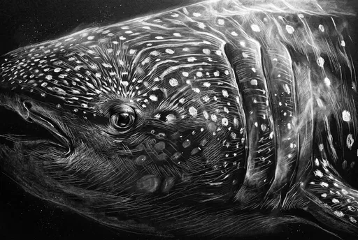 White Charcoal Whale Shark Illustration