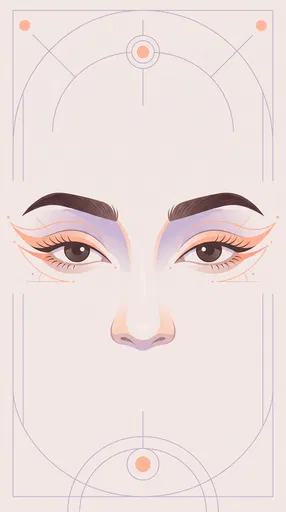 Pastel Geometric Eye Makeup Illustration