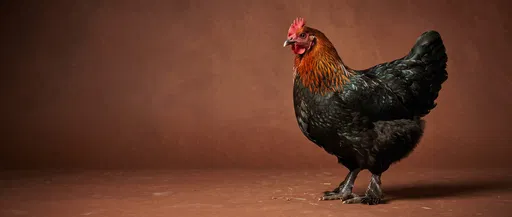 Black Copper Marans Hen Studio Portrait