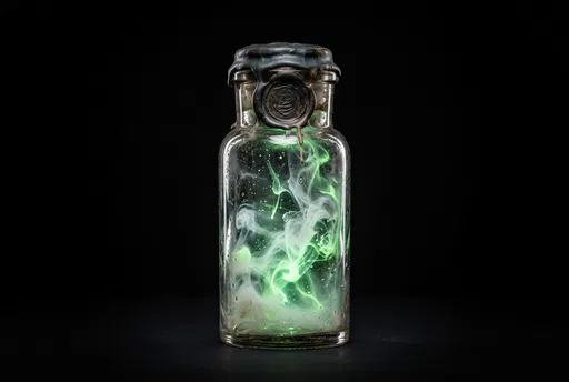 Glowing Green Ectoplasm in Sealed Jar