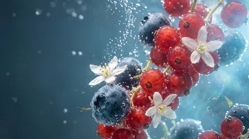 Berries and Blossoms in Sparkling Water