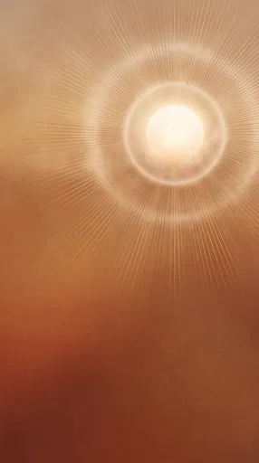 Glowing Golden Sunburst on Terracotta Background