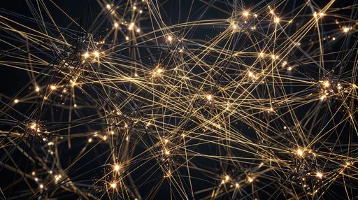 Gold and Black Neural Network Plexus