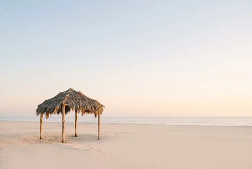 Minimalist Thatched Palapa on Sunset Beach