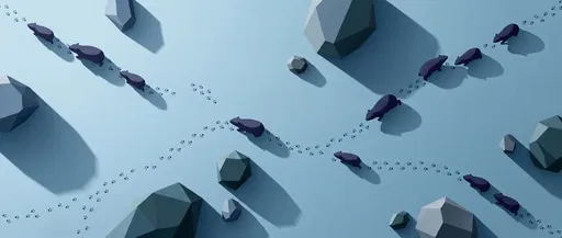 Minimalist Geometric Hyrax Silhouettes and Tracks