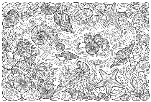 Coastal Tide Pool Coloring Page