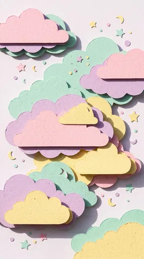 Pastel Layered Paper Cutout Clouds