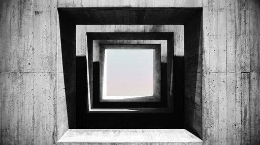 Symmetrical Brutalist Concrete Architectural Portal