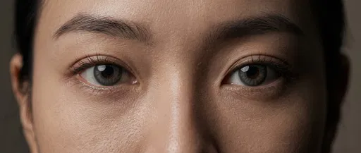 Close-Up of Woman Wearing Gray Contact Lenses